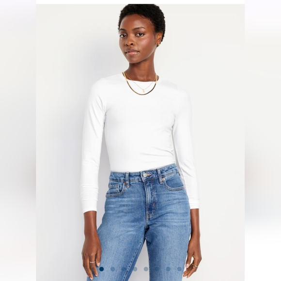 Old Navy Long-sleeve Tee Top x2 in White and Black (Two tee-shirts) - Picture 1 of 5